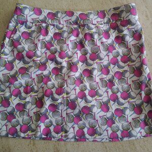 IZOD Skort White Pink Golf Balls & Tees Women's Size 10